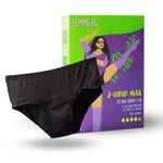 Lemme Be Reusable Period Underwear for Heavy Flow Periods & Incontinence, Mid Waist Leakproof Panties for Women, Adult,120 ML Capacity, Go Pad Free with Z Drip Max, (Large, Black) Pack Of 1