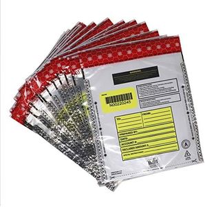 Nadex 9 x 12 Inch Tamper Evident Bank Deposit Bags with FRAUDSTOPPER Level 4 Security, 1000 Pack (Clear)