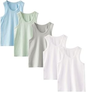 Boletochic Fashion Girl‘s Scoop Neck Undershirt Cotton Cami 5 Pack Super Soft Breathable Sleeveless Tank Tops