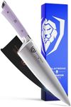 Dalstrong Chef Knife - 8 inch Blade - Gladiator Series - Forged High Carbon German Steel - Razor Sharp Kitchen Knife - Professional Full Tang Knives - Lilac Handle ABS - Sheath - NSF Certified