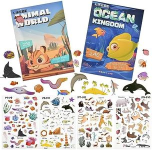Vicloon Libros de Pegatinas Reutilizables para Niños, 2 Piezas Juguete Educativo para Niñas Mayores de 3 Años, Regalo de Cumpleaños para Niños Pequeños, Juguetes Educativos con Pegatinas