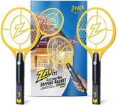 ZAP IT Bug Zapper Electric Fly Swatter Racket - High Power 4000 Volt Indoor Mosquito Zapper - USB Rechargeable Bat for Indoor and Outdoor - Portable Mini Electric Bat for Flies - Medium 2 Pack, Orange