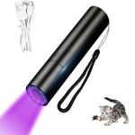 HIKKY UV Black Light Flashlight, 365nm Portable Handheld Blacklight Flashlights, Mini Ultraviolet Flashlight for Pet Fungus Detection, Cat Ringworm, Doctor Pet Urine Detector