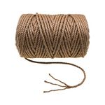 Jute Twine for Crafts Garden Twine String Rope Heavy Duty Gardening Bundling Gift Wrapping Packing Material Wedding Christmas Decoration. (5mm*328ft)