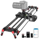 Motorized Camera Slider 31.5" /80cm, Button/APP Dual Control, Battery/Power Bank Dual Power Supply, Video Mode & Time Lapse Compatible with DSLR Camera, Camcorder, Gopro,DJI and Phone