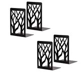 Book Ends, Bookends Heavy Duty, Book End Holder for Shelves, Metal Bookend (Black 2 Pair) for School and Office, Bookends, Book Shelf Holder Home Decorative, Bookend Supports, Book Stoppers (Black)