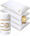 Royal Therapy King Memory Foam Pillows 4-Pack - Shredded Memory Foam Pillow for All Sleep Positions - Medium Firm Pillow with Adjustable, Bamboo-Derived Rayon Cover, CertiPUR-US, Oeko-TEX Certified