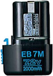 HiKOKI EB7M 7.2 V NiCd Battery, 2.0 Ah, Battery with Remaining Indicator, Nickel-Cadmium Battery Pack