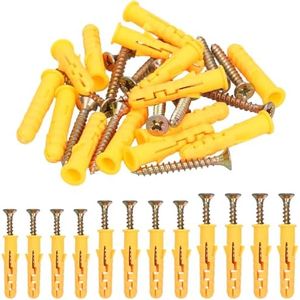 100 Pcs Drywall Anchors and Screws Plastic Wall Plugs and Screws Screws Wall Plugs Set Wall Anchors Set Self Drilling Drywall Anchors Kit, for Wall Hanging and Mounting(M6/M8/M10)