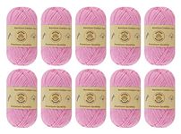 10-Pack of Yonkey Monkey Fingering Weight Yarn - 70% Rayon derived from Bamboo, 30% Cotton - Softest Quality for Crocheting and Knitting - Imported