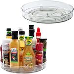 Large Lazy Susan Rotating Turntable Organizer - for Kitchen, Pantry, Cabinet, Dining Table, Fridge, Countertop，Vanity - Spinning Food Storage Container for Spices, Condiments- Clear，11 Inches （1 Pack）