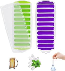 2 Pcs Long Ice Stick Tray Silicone with Lid,Water Bottle Ice Cube Tray with Easy Push and Pop Out Material, Ideal for Sports and Water Bottles
