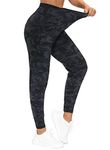 THE GYM PEOPLE Athletic Joggers for Women Sweatpants with Pockets Workout Tapered Lounge Yoga Pants Women's Leggings (BlackGrey Camo, Medium)