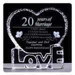 YWHL 20 Year 20th Wedding Anniversary Crystal Sculpture Keepsake Gifts for Her Wife Girlfriend Him Husband (20 Year)