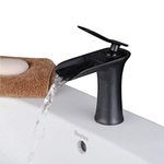 Beelee Antique Style Single Handle Waterfall Spout Bathroom Sink Tap, Oil Rubbed Bronze Finish,BL9009B