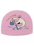 Passion Petals Swimming Cap PU Diving Waterproof Swim Hat Kids Girl Boy Favour Bathing Cap for 3-8 Years (Pink)