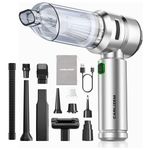 Carlizem® TurboJet500 4-in-1 18000PA Powerful Car Vacuum Cleaner & Air Blower | Wireless 4X More Suction Power BLDC Motor | 3 Suction Speeds | 30 Mins Runtime Rechargable Type C 18 Months Warranty