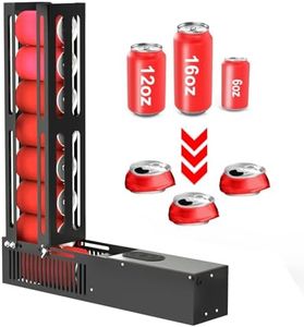 SIXRARI Electric Can Crusher for Recycling, Heavy Duty Metal Can Smasher with Automatic Eject, One-Click Operation, Holds 8 Cans at a Time, Fits 6/12/16oz Aluminum Cans/Plastic Soda Bottles (Black)