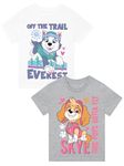 PAW PATROL Girls T Shirts 2 Pack | Pack of 2 Girls Tee Shirts | Everest and Skye Shirts for Girls | Multicolor 4