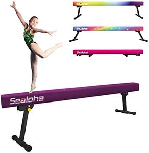 Sealoha 8ft Ultrasimple Adjustable&Foldable Balance Beam,High-Low Floor Beam Suede Gymnastics Equipment,No Tool Require, Gymnastics Beam for Training&Professional HomeTraining