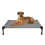 Veehoo Cooling Elevated Dog Bed, Portable Raised Pet Cot with Washable & Breathable Mesh, No-Slip Rubber Feet for Indoor & Outdoor Use, Large, Silver Gray