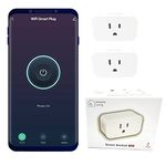 Smarter Living - WiFi Smart Plug (2 Pack), Reliable WiFi, Supports 15A 1800 Watts, Small Size, No Hub Required, Works with Alexa, Google Home, Voice Control, Smart Life and Tuya App