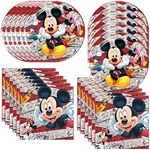 DoMiDoLa 40Pcs Mickeys Birthday Party Supplies Include 20 Plates, 20 Napkins for The Mickeys Party Decoration Red