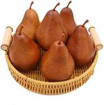 WJboand 6PCS Fake Brown Pear Artifi