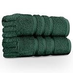 GC GAVENO CAVAILIA 2 Pack Bath Sheets Set, Hotel Quality Bath Towels Large Washable, 100% Cotton Bathroom Towels, Quick Dry Towel, 550 GSM Bath Sheets Towels, Dark Green