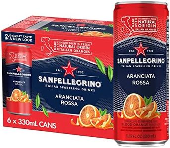 Sanpellegrino, Aranciata Rossa Orange Sparkling Fruit Beverage, 11.15 Fl Oz Cans, 6 Pack