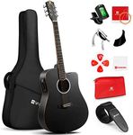 Vangoa Electric Acoustic Guitar 41 Inches 4 Band EQ Cutaway Full Size Electro-acoustic Guitar 4/4 with Beginner Kits, Upgraded, Black