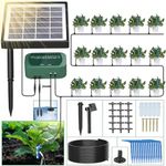 SoulBay Solar Irrigation System, Self Automatic Greenhouse Watering System Drip Irrigation System Kit with Timer and 150cm Hose for Garden Indoor Outdoor Plants Lawn Potted Balcony Vegetables