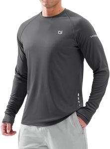 Men's Sun Protection Long Sleeve Shirts UPF 50+ Rash Guard for Men SPF UV Fishing Hiking Running Workout Athletic Shirt Dark Grey