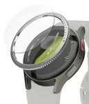 Ringke Bezel Styling & Glass Compatible with Samsung Galaxy Watch 7 40mm [Combo] Anti-Scratch Stainless Steel Frame Ring Cover with HD Clear Tempered Glass Screen Protector - 40-03 (ST) Silver