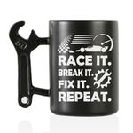 Onebttl Car Racing Gifts Coffee Mug with Wrench Handle for Car Racing Lover, Racer, Race Car Enthusiast, Funny Ceramic Mug, 13.5oz/400ml - Repeat