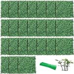 YITAHOME 24 PCS 20"x20" Artificial Grass Wall Boxwood Hedge Wall Panels Artificial Grass Backdrop Wall Privacy Fence with UV Protection for Outdoor Indoor Garden Fence Backyard