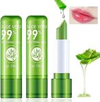 3 Pieces Aloe Vera Lipstick,Long Lasting Moisturizing Lip Balm,Nourishing Lip stick,Lipstick,Lip Balm,Magic Temp Color Change,Waterproof Lip Gloss Matte Makeup