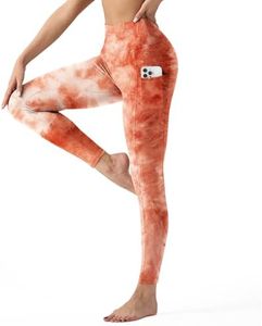 High Waisted Leggings for Women - Tummy Control Yoga Pants for Workout Running Athletic No See Through Plus Size Red Tie Dye