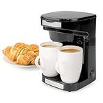 Ex-Pro Dual Coffee Maker, Easy to Use Two Cup Machine with Reusable Filter, 250ml Capacity and 2 Ceramic Cups, 450W