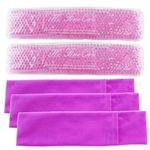 Reusable Perineal Cooling Pad for Postpartum & Hemorrhoid Pain Relief, Hot & Cold Packs for Women After Pregnancy and Delivery, 2 Ice Pack and 3 Cover (Purple)