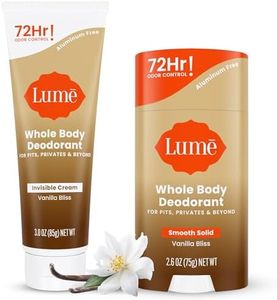 Lume Whole Body Deodorant - Invisible Cream Tube and Solid Stick - 72 Hour Odor Control - Aluminum Free, Baking Soda Free, Skin Loving - 3.0 Ounce Tube and 2.6 Ounce Solid Stick Bundle (Vanilla Bliss)