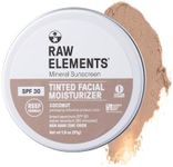Raw Element Ultra-Moisturizing Tinted Face Cream, Non Toxic Mineral Face Sunscreen, Daily Tinted Moisturizer, Non-Nano Zinc Oxide, Reef Friendly, All Ages, SPF 30, 1.8 oz, Coconut, Pack of 1
