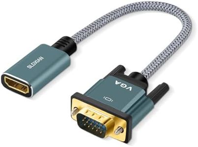 SLDXIAN Adattatore HDMI a VGA, Adattatore HDMI Femmina a VGA Maschio 1080P, Convertitore da HDMI a VGA per PC, laptop, TV Box, Monitor, Proiettore (15CM)