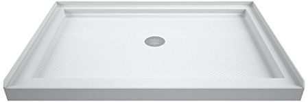 DreamLine SlimLine 32 in. D x 42 in. W x 2 3/4 in. H Center Drain Single Threshold Shower Base in White, DLT-1132420