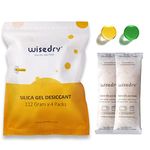 wisedry 112 Gram [4 Packs] Silica Gel Desiccant Packs for Larger Container Desiccant Bags with Orange Indicating Beads for 3D Printer Filament Gun Safe Camera Electronics Equipment Food Grade