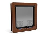 Closer Pets 4-Way Locking Pet Flap for Large Cats and Small Dogs, Easy Installation, Extremely Durable, Tamper Proof, Silent, Convenient, Weatherproof Pet Door (Formerly Cat Mate) (Brown)