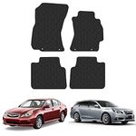 Car Mats for Subaru Legacy (2009-2014) Tailored Fit Rubber Floor Mat Set Accessory Black Custom Fitted 4 Pieces with Clips - Anti-Slip Backing, Heavy Duty & Waterproof