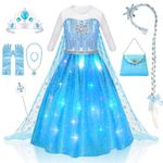 MELAND Princess Costumes for Girls, Princess Dress Up for 3 4 5 6 7 8 9 10 Year Old Girls Gift, Fancy Dress for Kids Halloween Costumes