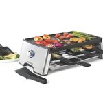 RICARDO Raclette Grill - 8 Person Party Grill - 18-Piece Set - Reversible Non-Stick THE ROCK Grill - Variable Temperature Control - 1500W