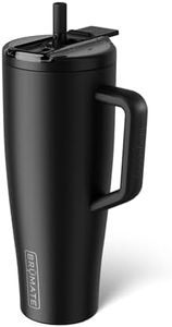 BrüMate Era Flip 40oz Tumbler with 100% Leakproof Covered Straw Lid | Hygienic Covered Straw | Insulated Stainless Steel Water Bottle with Handle | Cup Holder Friendly | BPA-Free (Matte Black)